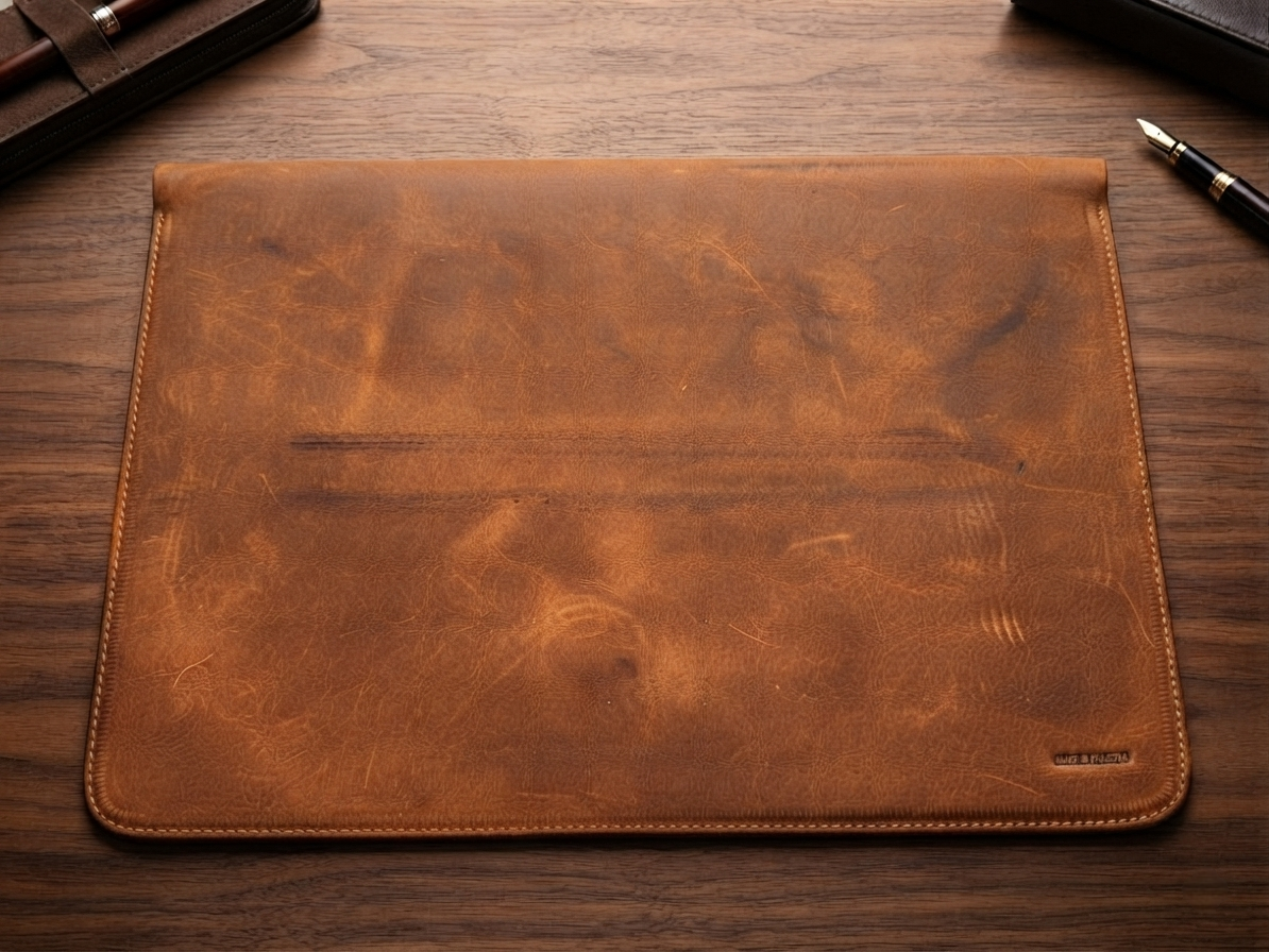 Milano Premium Pull-Up Leather Laptop & Macbook,additional Phone pocket Sleeve - Image 5