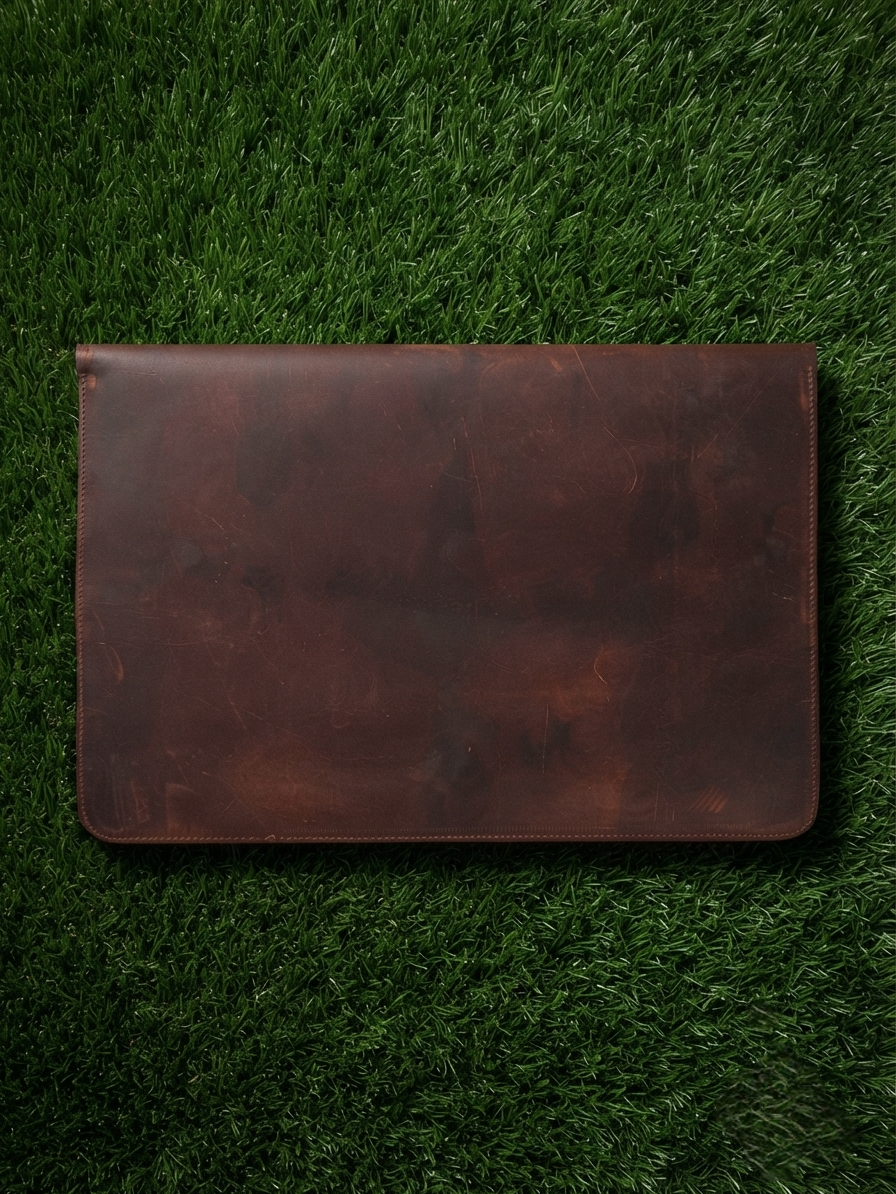 HF Milano Premium Pull-Up Leather Laptop Sleeve with Phone Pocket – Chocolate Brown - Image 3