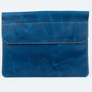 HF Milano Handcrafted Blue PU Leather Laptop & Document Sleeve