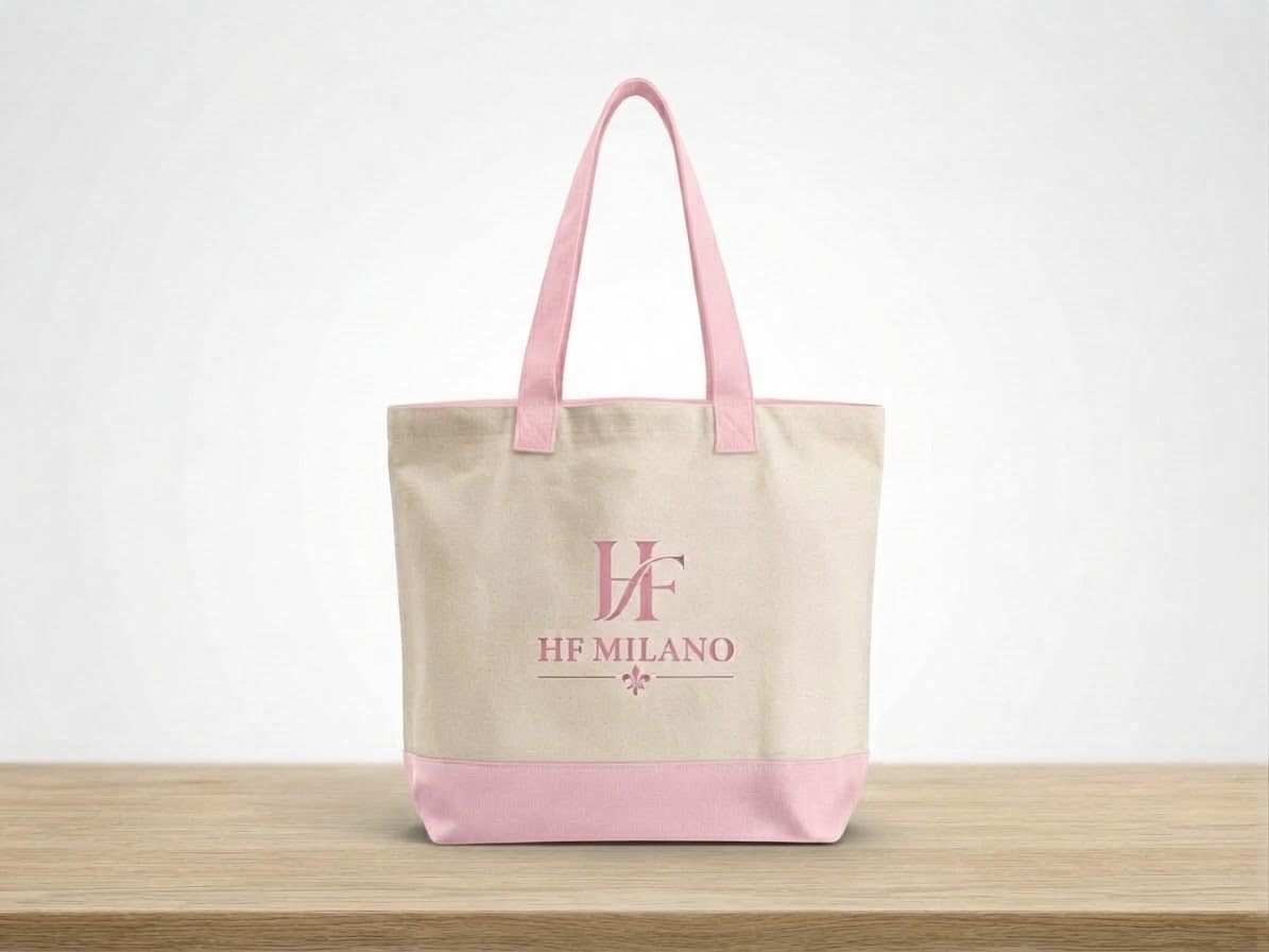 HF Milano Pink Monogram Canvas Tote Bag